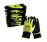 NITREX Unigloves 360FCT Lot de 10 paires de gants thermiques en nitrile double trempage avec technologie NitreGrip Jaune haute visibilité