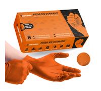 Nitrile Gloves (Pack Of 50)-High Density Diamond Orange-Latex And Powder Free Orange M-Extra Thick And Super Strong Mechanic-Max Dexterity L5