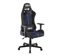 Nitro Chaise Ergonomique de Jeu et de Bureau en Tissu suède, pivotante avec Coussin Lombaire, appuie-tête, accoudoirs, inclinable Nathan (Bleu/Noir)