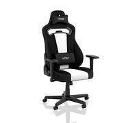 NITRO CONCEPTS E250 Chaise de Gaming - Chaise de Bureau - 125 kg - Inclinable de 90 ° à 135 ° - Réglable en Hauteur - Accoudoirs 2D - Noir/Blanc