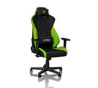 NITRO CONCEPTS S300 Chaise de Gaming - Chaise de Bureau - 135 kg - Inclinable de 90 ° à 135 ° - Réglable en Hauteur - Accoudoirs 3D - Noir/Vert