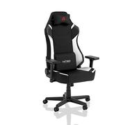 NITRO CONCEPTS X1000 Gaming Chair, Chaise de Bureau Ergonomique, Chaise de Bureau, Siege Gamer, Fauteuil Relax, Fauteuil Gamer, Housse en Tissu, Capacité de Charge 135 kg, Noir/Blanc