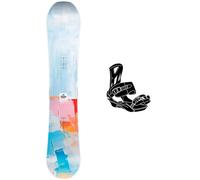 Pack snowboard." Nitro Lectra W Abstract White/multi 26 + Fixations - Femme - Bleu / Rouge / Rose - taille 149 - modèle 2026