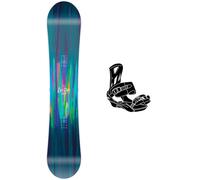 Pack snowboard." Nitro Lectra Brush W 25 + Fixations - Femme - Vert / Violet / Bleu - taille 138 - modèle 2025