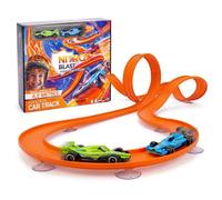 NITROBLAST© | Circuit Voiture Flexible | Cadeau Garcon 3 4 5 6 7 8 Ans | Jeu Fun| Jouet Compact| Idee Anniversaire Enfant Noel Saint Nicolas| Piste de Course F1 avec Ventouses | Compatible Hot Wheels