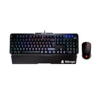 Nitropc - Combo Extreme Lite | Accessoires Gaming (Clavier Optique et mécanique RGB NK10, switches remplaçables, QWERTY ES | Souris sans Fil NM1 Pro, Haute précision, 6 Boutons programmables)