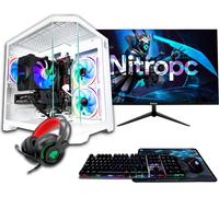 Nitropc Gaming PC Complete Pack Gold Plus - Intel Core i5-14400F, AMD Radeon RX 6600 8GB, RAM 16GB, M.2 1TB NVMe - Moniteur 24" FullHD