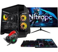 PC Gamer complet Nitropc Pack Silver - AMD Ryzen 5 5500, GTX 1650 4GB, RAM 16GB, M.2 1TB, Win11, WiFi - Écran 24 FullHD et accessoires