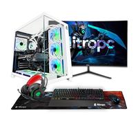 NitroPC - Pack Diamond Plus | PC Gaming Complet (AMD Ryzen 7 7700X 4,5 GHz, RTX 5060 Ti 16 Go, RAM 32 Go, M.2 1 to, Windows 11 Pro, RGB | WiFi, Moniteur incurvé 27", Clavier, Souris, Casque) (Blanc)