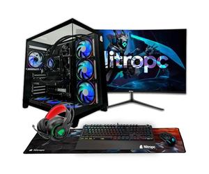 NitroPC - Pack Diamond Plus | PC Gaming Complet (AMD Ryzen 7 7700X 4,5 GHz, RTX 5060 Ti 16 Go, RAM 32 Go, M.2 1 to, Windows 11 Pro, RGB | WiFi, Moniteur incurvé 27", Clavier, Souris, Casque) (Noir)