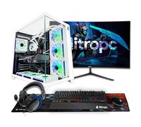 NitroPC - Pack Extrême | PC Gaming Complet (Intel i9 12900K 16/24 5,2 GHz, RTX 5070 12 Go, RAM 32 Go, M.2 2 to, Windows 11 Pro, RGB | WiFi, Moniteur 27", Clavier, Souris, Casque) (Blanc)