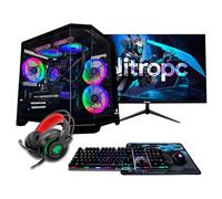NitroPC - Pack Gold Plus | PC Gaming Complet (Intel Core i5 14400F 4/8 4,7 GHz, RX 6600 8 Go, RAM 16 Go, M.2 1 to, Windows 11, RGB | WiFi, Moniteur 24", Clavier, Souris, Casque) (Noir)