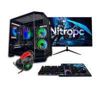 NitroPC - Pack Gold Plus | PC Gaming Complet (Intel Core i5 14400F 4/8 4.7 GHz, RX 6600 8GB, RAM 16GB, M.2 1TB, Windows 11, RGB | WiFi, écran 24", Clavier, Souris, Casque) PC de Bureau