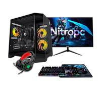 NitroPC - Pack Silver 2 | PC Gaming Complet (AMD Ryzen 5 5500 6/12 4.2GHz, RTX 3050 6GB, RAM 16GB, M.2 1TB, Windows 11 | WiFi, Moniteur 24", Clavier, Souris, Casque) Ordinateur de Bureau (Noir)