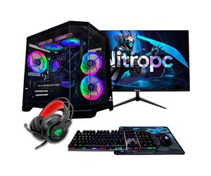 NitroPc - PC Gamer complet Avancé - AMD Ryzen 7 5800X, RTX 5060 Ti 16Go, RAM 32Go, M.2 1TB, Windows 11 Pro, WiFi, Écran 24 FullHD et accessoires, Noir