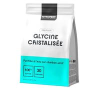 NITROPERF - Pack Glycine Cristallisée Premium 100% Vegan et Pure - Purifiée sur Charbon Actif - Non Aromatisée - Soutien du Sommeil & de la Récupération - 30 Portions