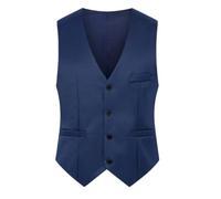 NITRY Gilet De Costume Homme Banquet Bal Travail Affairesgilet Sans Manches Mode Décontractée Extérieurgilet Coupe Slim Beau Gosse Tendance Blazergilet T-Royal Blue L
