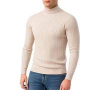 NITRY Pull À Manches Longues Homme Classique Décontractée Couleur Unie Basique Pullover Coupe Régulière Doux Respirable Tricots R-Apricot M