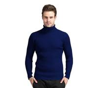 NITRY Pull À Manches Longues Homme Coupe Régulière Confortable Chaud Basique Pullover Classique Décontractée Couleur Unie Tricots D-Navy XXL