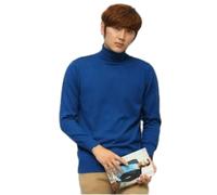 NITRY Pull en Tricot Homme Respirable Doux Chaud Confortable Manches Longues Pullover Tempérament Décontractée Couleur Unie Tricots Q-Dark Blue M