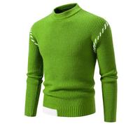 NITRY Pull en Tricot Homme Tempérament Mode Décontractée Tricots Respirable Chaud Confortable Manches Longues Pullover N-Green XL