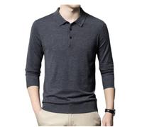 NITRY Pull en Tricot Homme Tempérament Mode Décontractée Tricots Respirable Chaud Revers Manches Longues Pullover E-Dark Grey L