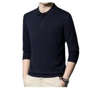 NITRY Pull en Tricot Homme Tempérament Mode Décontractée Tricots Respirable Chaud Revers Manches Longues Pullover G-Dark Green M