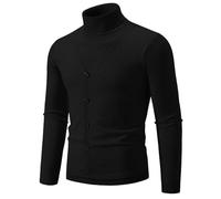 NITRY Pull Homme Slim Fit Chaud Confortable Pull en Tricot Homme Tempérament Tendance Pull À Manches Longues Homme Casual Mode All-Match Pull Basique Homme G-Black XXL