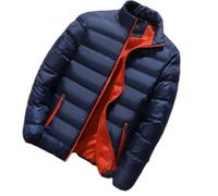 NITRY Veste À Manches Longues Homme Jeunesse Voyage Tendance Veste D’Extérieur Homme Confortable Classique All-Match Veste En Coton Homme Casual Mode Chaud Veste Cold Homme D-Navy XXL