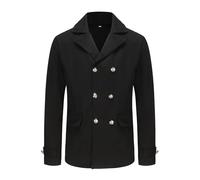 NITRY Veste Transition Homme Urbain Jeunesse Tempérament Veste D’Extérieur Homme Moyenne Longueur Mode Casual Veste À Manches Longues Homme Personnalité Tendance Rétro Jacke Männer E-Black L