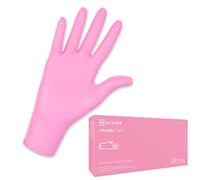 Nitrylex Gants d'Examen en Nitrile, Sans Poudre, Lot de 100, Rose, Taille M