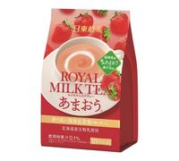 Nittoh Black Tea Thé au lait instantané saveur fraise Amaou, 112 g (8 sachets de 14 g) / boîte