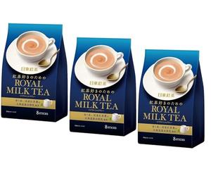 Nittoh Kocha Thé Au Lait Royal Japonais Instantané, 8 Sachets, Lot De 3 Paquets