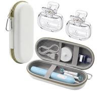 Nituaeu Étui de voyage étanche pour brosse à dents électrique, blanc, 2 | Pour Oral-B iO et Philips Sonicare 3100, avec compartiments pour chargeur, têtes de rechange et dentifrice