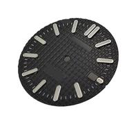 NITVIA Cadran de Montre NH35 31,5 mm, Noir, Bleu, Blanc, Vert, Lumineux, adapté au boîtier 3 Heures, Couronne(Black)