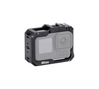 Nitze Cage pour GoPro Hero 13/12 / 11/10 / 9, Cage pour Caméra avec Interface Magnétique, Trous Filetés 1/4" et 2 Cold Shoe pour Microphone et Lampe Vidéo LED - T-GP02A
