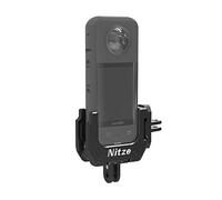 Nitze Cage pour Insta 360 X3, avec 1/4"-20 Trous de Positionnement, en Métal avec Adaptateurs de Doigt Pliants et Double Cold Shoe pour Lumière Vidéo, Microphone - T-IN01A
