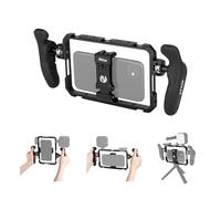 Nitze Téléphone Vidéo Stabilisateur, Cage de Télé Phone avec Poignées Latérales, Smartphone Video Cage Universelle en Aluminium pour Vidéaste, Vlogger et Youtuber - T-MP01B