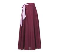 NIU - Gonna lunga pareo doubleface - Femme - Jupes - Rouge - Taille: 38 FR