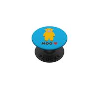 NIU Lai Moo Love Vache Chinoise virale Mème Mignon bovin Jaune PopSockets PopGrip Adhésif