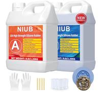 NIUB 15A Kit de Silicone pour Moulage - Gomme Silicone Fluide 4,25KG Bleu, Élastomère Non Toxique, Facile à Utiliser, Matériau Souple pour Moules, Catalysé au Platine