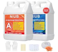 NIUB 15A Kit de Silicone pour Moulage - Gomme Silicone Fluide 4,25KG, Élastomère Non Toxique, Facile à Utiliser, Matériau Souple pour Moules, Catalysé au Platine