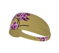 NIUBADAO Beautiful Orchids Bandeau élastique unisexe pour le sport, évacue l'humidité et élimine l'excès de sueur, convient pour les sports tels que le football, la course à pied, le yoga, etc. Noir