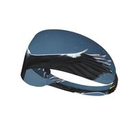 NIUBADAO Eagle Under The Stars Bandeau de sport élastique unisexe qui évacue l'humidité et élimine l'excès de sueur, convient pour les sports tels que le football, la course à pied, le yoga, etc. Noir
