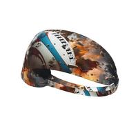 NIUBADAO Rugby On Fire Bandeau de sport élastique unisexe qui évacue l'humidité et élimine l'excès de transpiration - Convient pour les sports tels que le football, la course à pied, le yoga, etc
