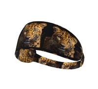 NIUBADAO The Deep Eyed Leopard Bandeau de sport élastique unisexe qui évacue l'humidité et élimine l'excès de sueur, convient pour les sports tels que le football, la course à pied, le yoga, etc. Noir