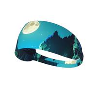 NIUBADAO Water Moon Cave Bandeau élastique unisexe pour le sport, évacue l'humidité et élimine l'excès de sueur, convient pour les sports tels que le football, la course à pied, le yoga, etc. Noir