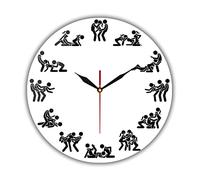 NIUBB Horloge Murale Moderne 30 CM Trio Sex Positions Minimaliste Art Horloge Murale pour Homme Adulte Club 2 sur 1 Horloge
