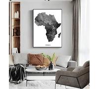 NIUBB Toile Peinture Continent africain noir et blanc Peinture sur Toile Peinture Impression Image Affiche Imprimer Peinture Décoration De La Maison 55x80cm sans Cadre