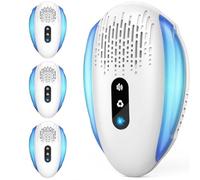 NIUBDHQ Lot de 4 répulsifs à ultrasons améliorés | Mode 3 vitesses, puissant répulsif à souris plug-in pour souris/rongeurs/insectes/moustiques/araignées